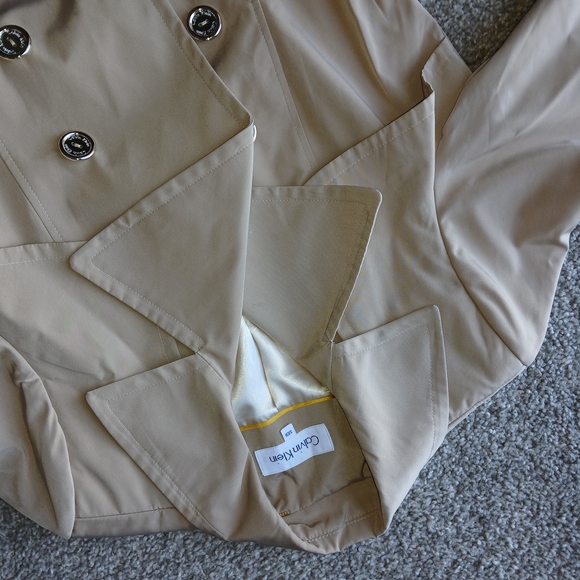 Calvin Klein Tan Double-Breasted Trench Coat - Picture 9 of 13